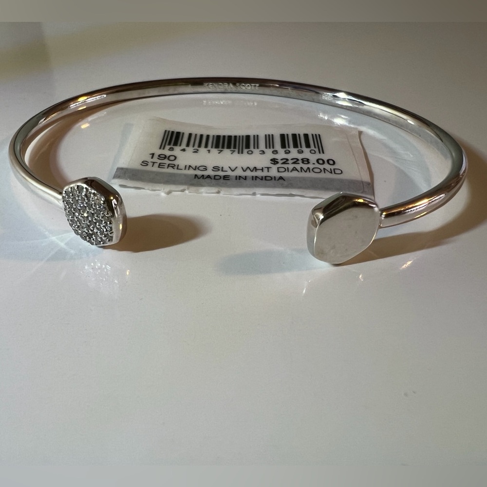 Kendra Scott Sterling Silver Cuff Bracelet in White Diamond